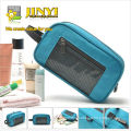 New style polyester cosmetic bag with mesh pocket cosmetic organizer bags